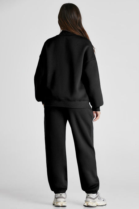 Quarter Zip Long Sleeve Top and Pants Set - S. M. & Co.