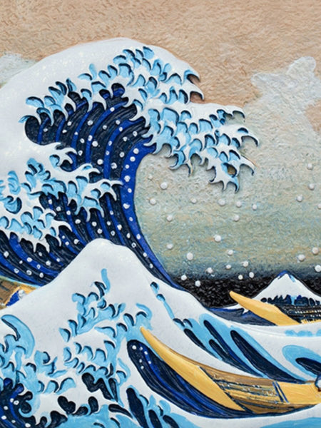 Relief The Great Wave off Kanagawa 3D Acrylic Painting - S. M. & Co.