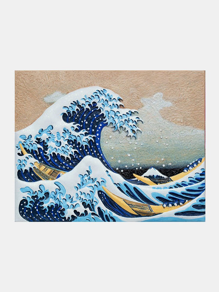 Relief The Great Wave off Kanagawa 3D Acrylic Painting - S. M. & Co.