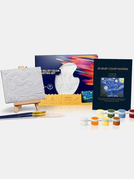 Relief Van Gogh's Starry Night DIY 3D Oil Painting Kit - S. M. & Co.