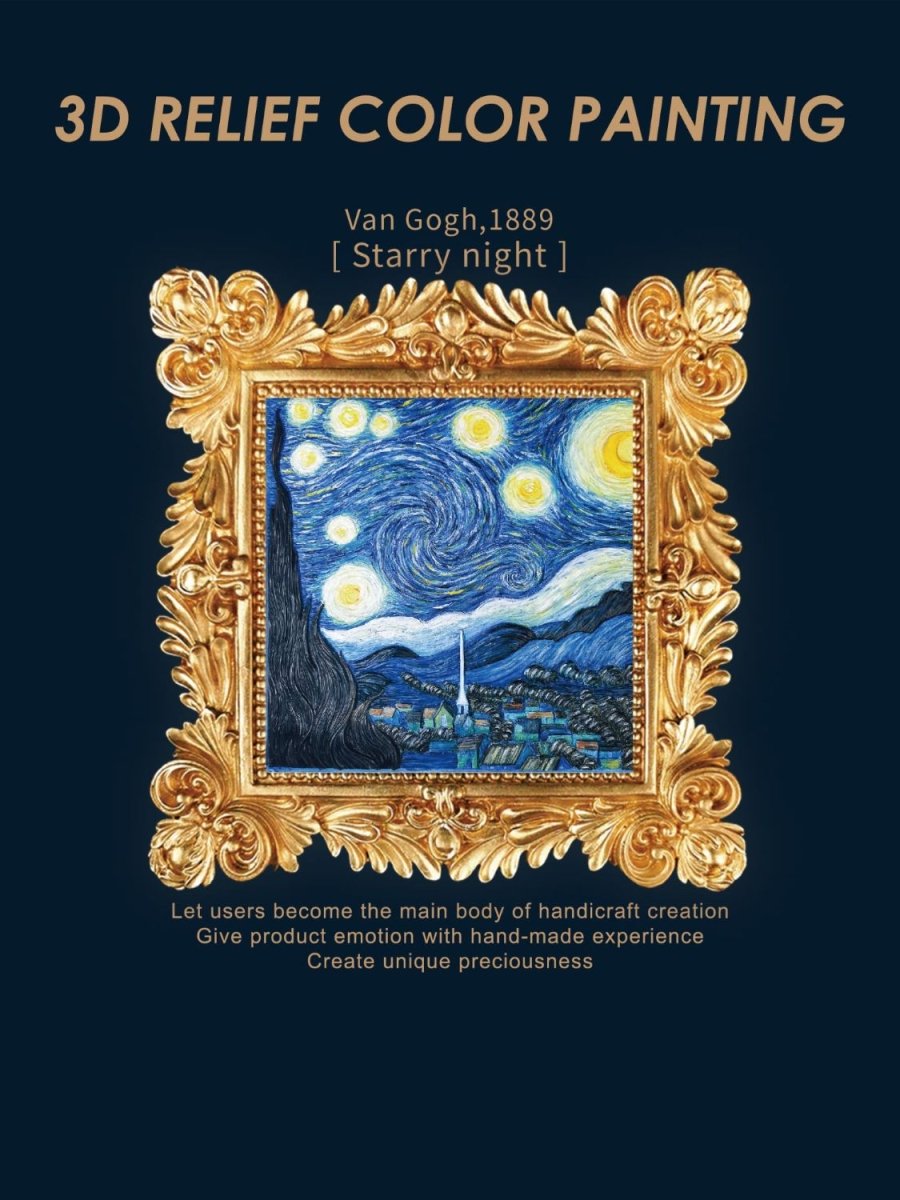 Relief Van Gogh's Starry Night DIY 3D Oil Painting Kit - S. M. & Co.