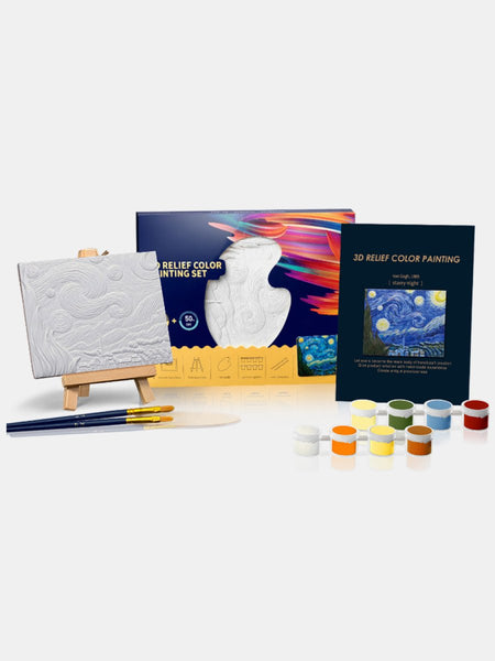 Relief Van Gogh's Starry Night DIY 3D Oil Painting Kit - S. M. & Co.