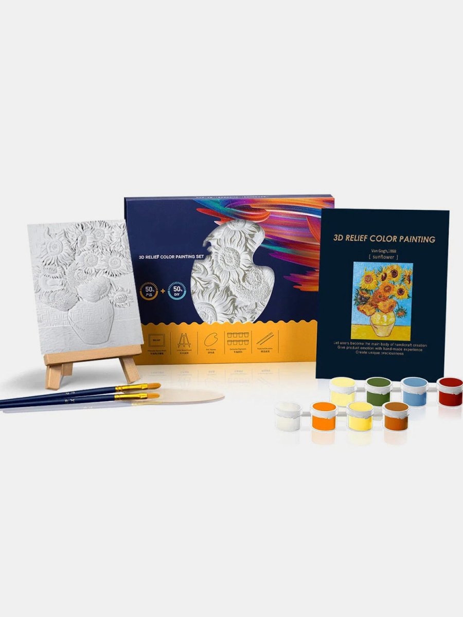 Relief Van Gogh's Sunflowers DIY 3D Oil Painting Kit - S. M. & Co.