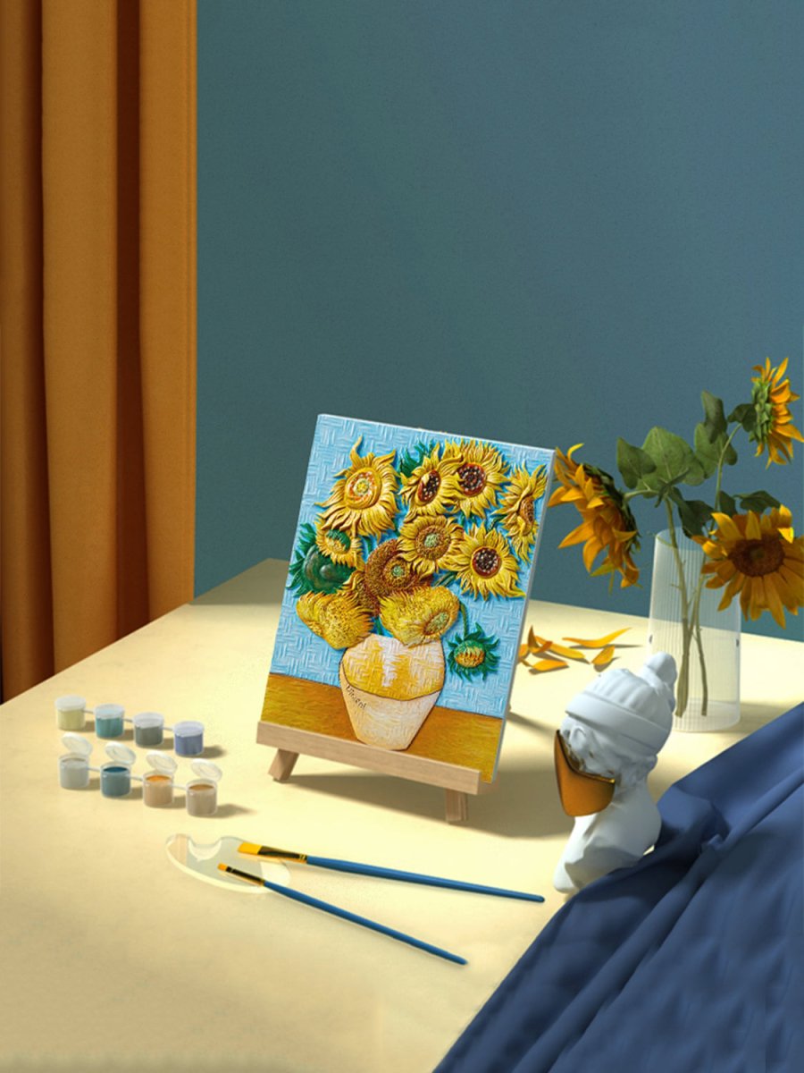 Relief Van Gogh's Sunflowers DIY 3D Oil Painting Kit - S. M. & Co.