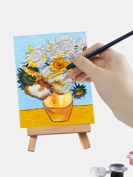 Relief Van Gogh's Sunflowers DIY 3D Oil Painting Kit - S. M. & Co.