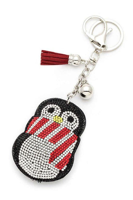 Rhinestone Penguin Pillow Key Chain - S. M. & Co.