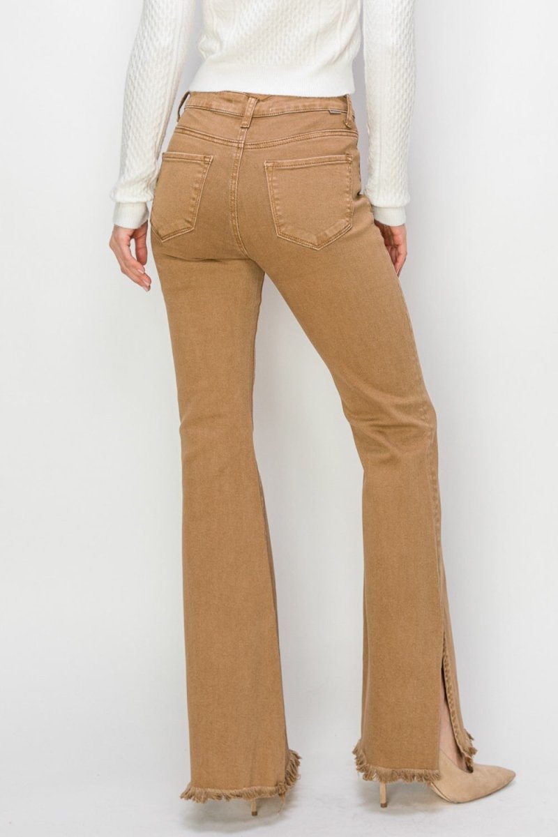 RISEN Bailey Full Size High Waist Side Slit Flare Jeans - S. M. & Co.