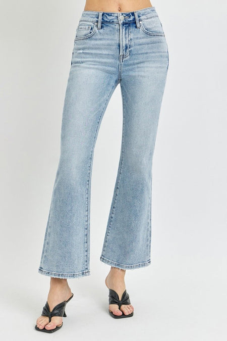 RISEN Full Size High Rise Ankle Flare Jeans - S. M. & Co.