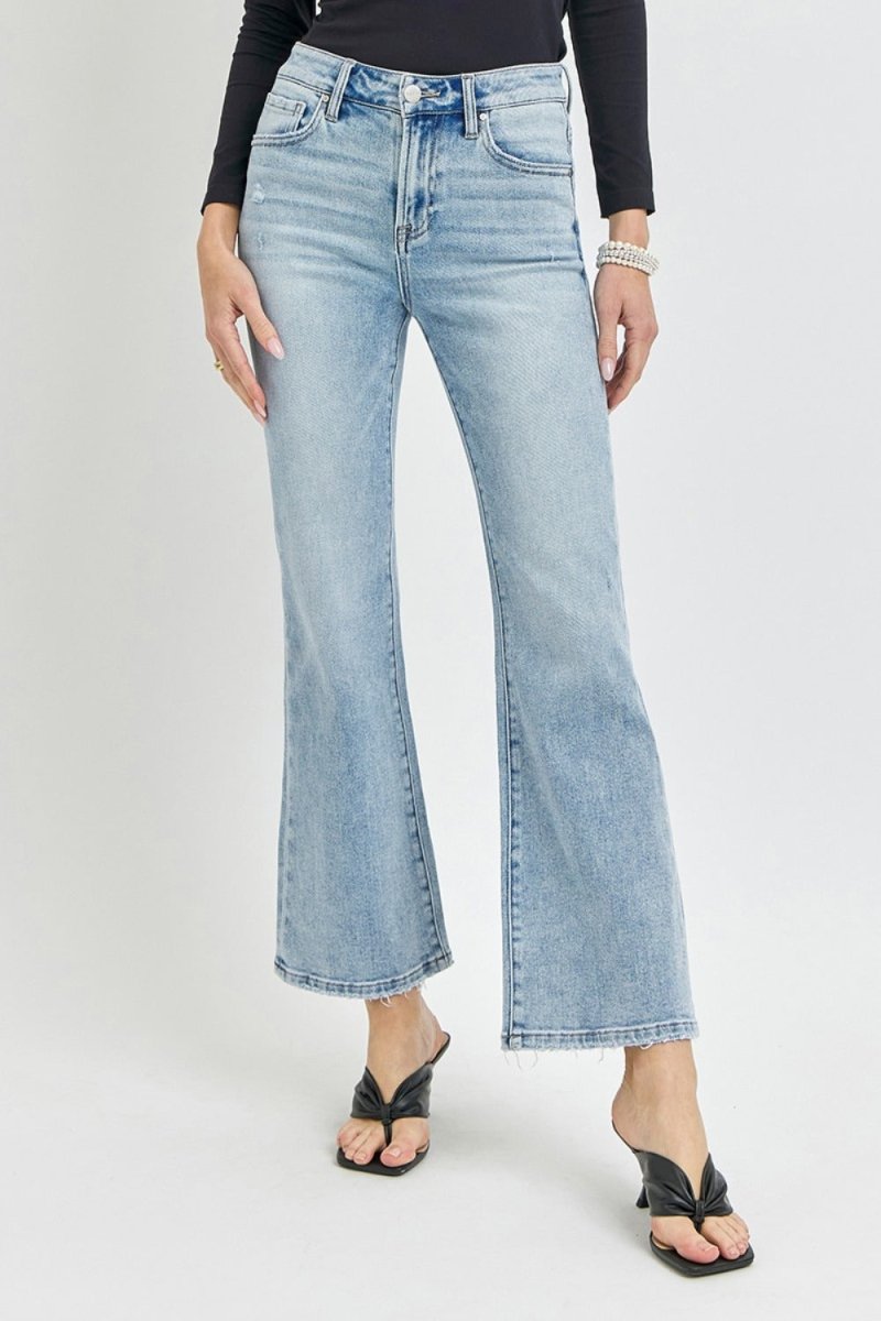 RISEN Full Size High Rise Ankle Flare Jeans - S. M. & Co.