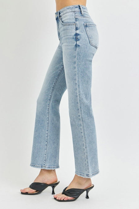 RISEN Full Size High Rise Ankle Flare Jeans - S. M. & Co.