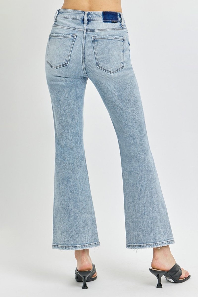 RISEN Full Size High Rise Ankle Flare Jeans - S. M. & Co.