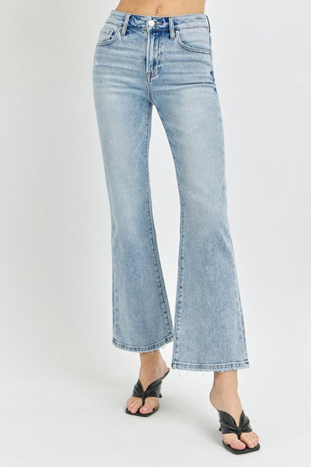 RISEN Full Size High Rise Ankle Flare Jeans - S. M. & Co.