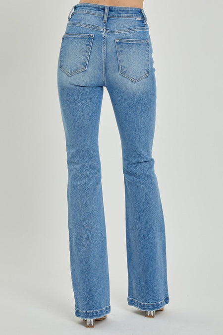 RISEN Full Size High Rise Button Fly Bootcut Jeans - S. M. & Co.