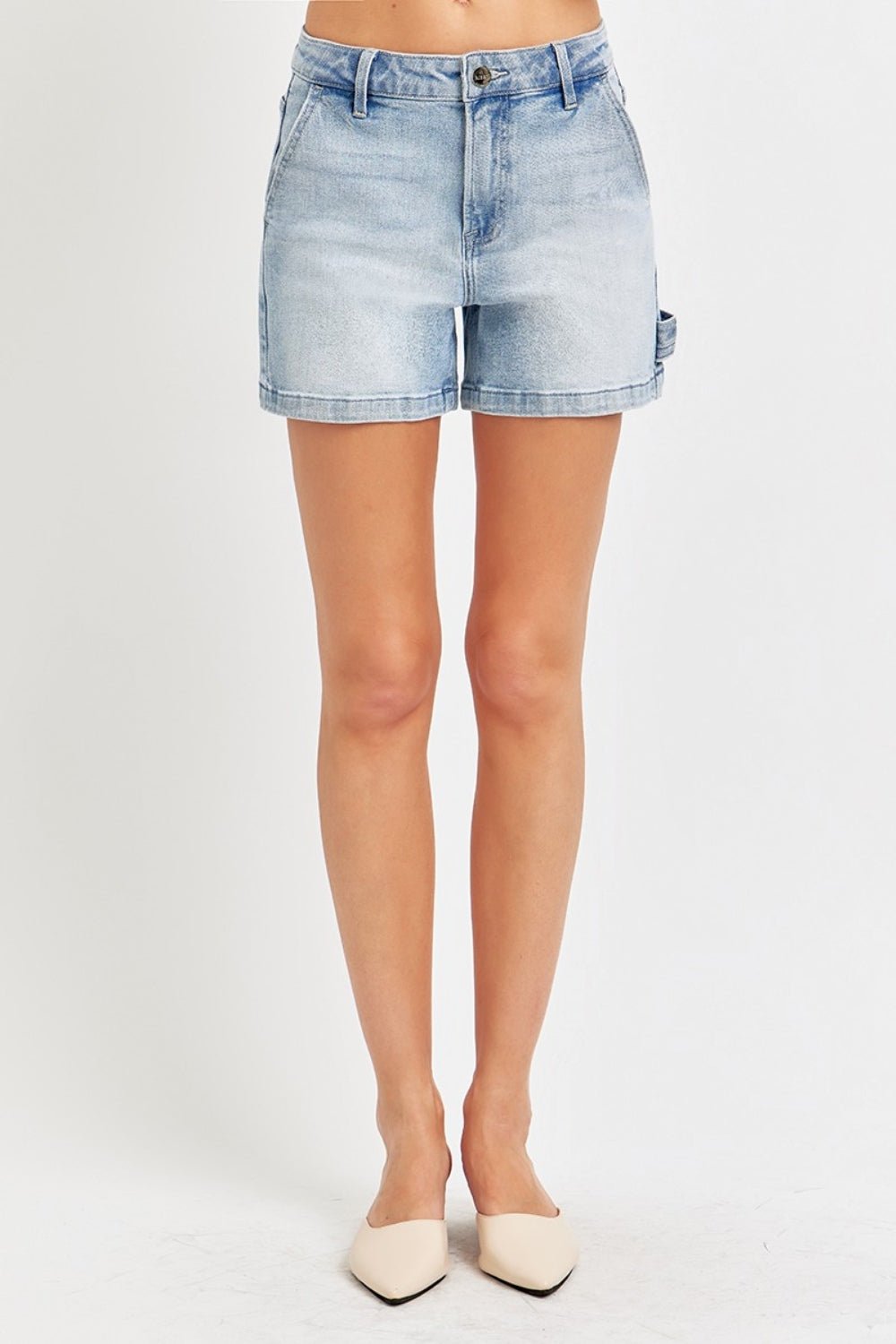 Risen Full Size High Rise Denim Shorts - S. M. & Co.