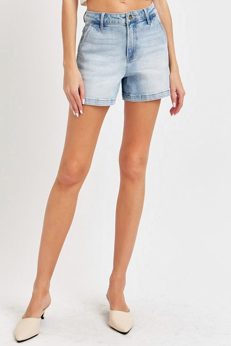 Risen Full Size High Rise Denim Shorts - S. M. & Co.