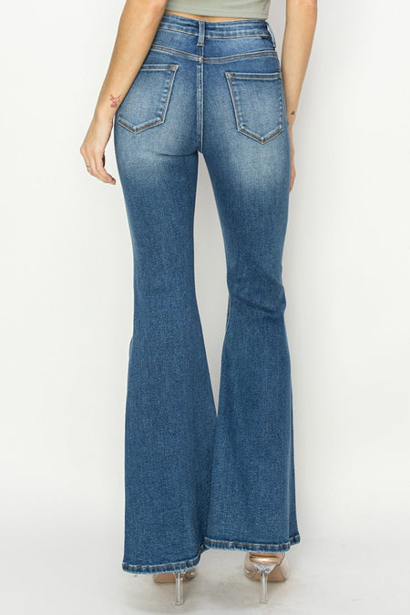 RISEN Full Size High Rise Front Seam Detailed Flare Jeans - AnAs Market