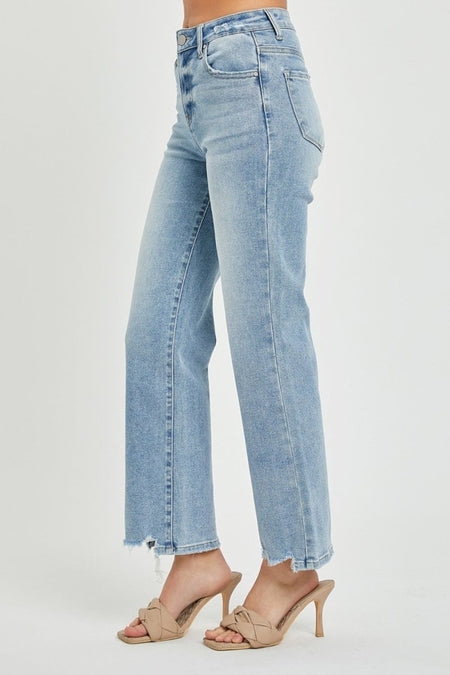 RISEN Full Size High Rise Straight Jeans - S. M. & Co.