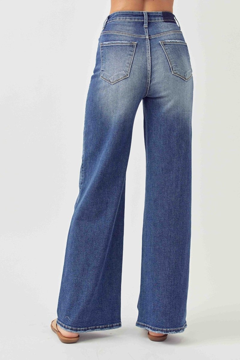 Risen Full Size High Rise Wide Leg Jeans - S. M. & Co.