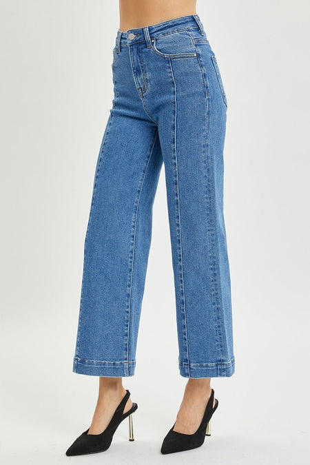 RISEN Full Size High Rise Wide Leg Jeans - S. M. & Co.