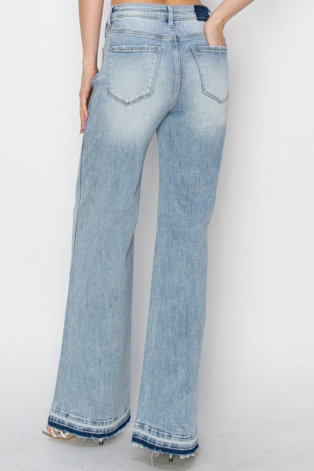 Risen Full Size High Rise Wide Leg Jeans - S. M. & Co.