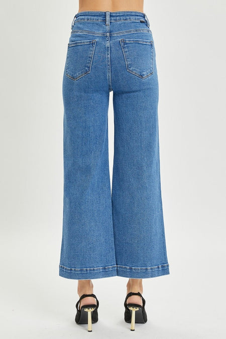 RISEN Full Size High Rise Wide Leg Jeans - S. M. & Co.