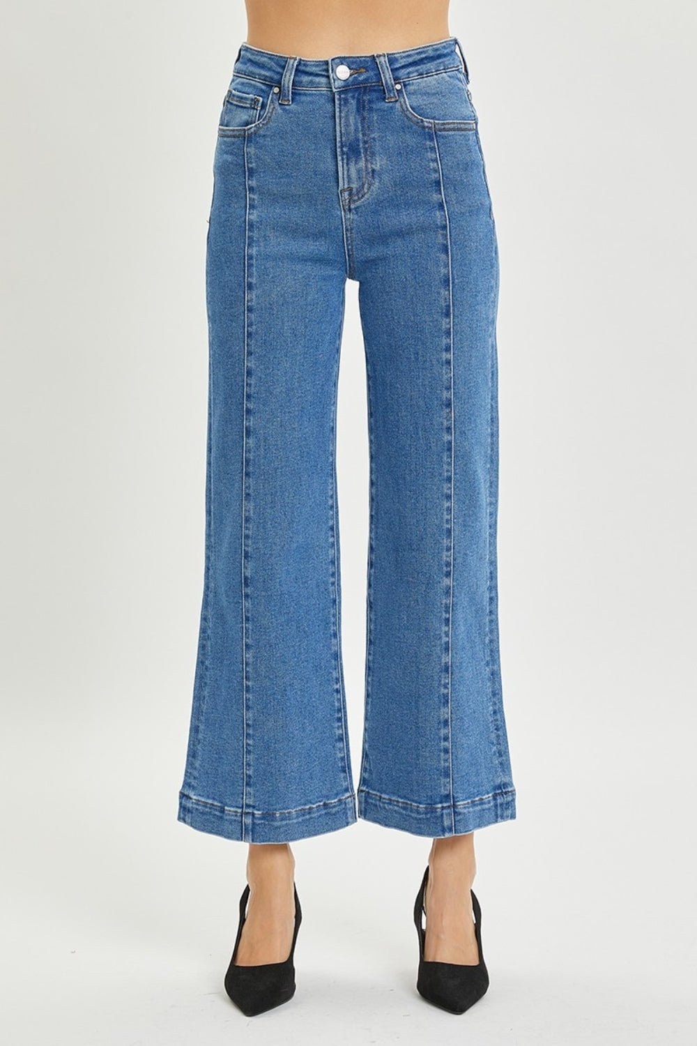 RISEN Full Size High Rise Wide Leg Jeans - S. M. & Co.