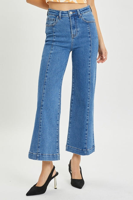 RISEN Full Size High Rise Wide Leg Jeans - S. M. & Co.