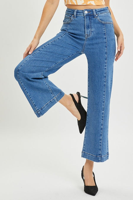 RISEN Full Size High Rise Wide Leg Jeans - S. M. & Co.