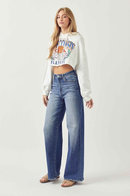 Risen Full Size High Rise Wide Leg Jeans - S. M. & Co.