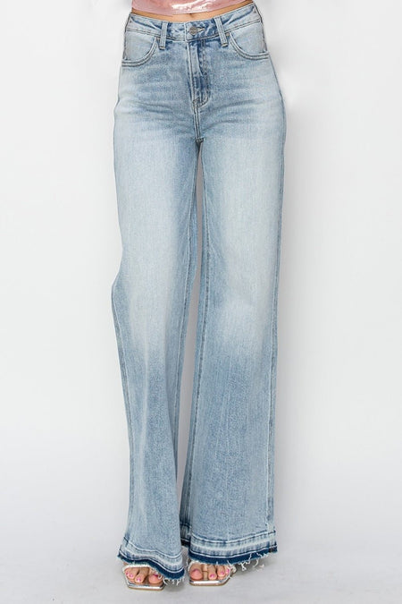 Risen Full Size High Rise Wide Leg Jeans - S. M. & Co.