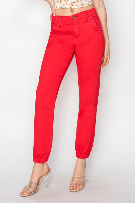 RISEN Full Size High Waisted Jogger Jeans - S. M. & Co.