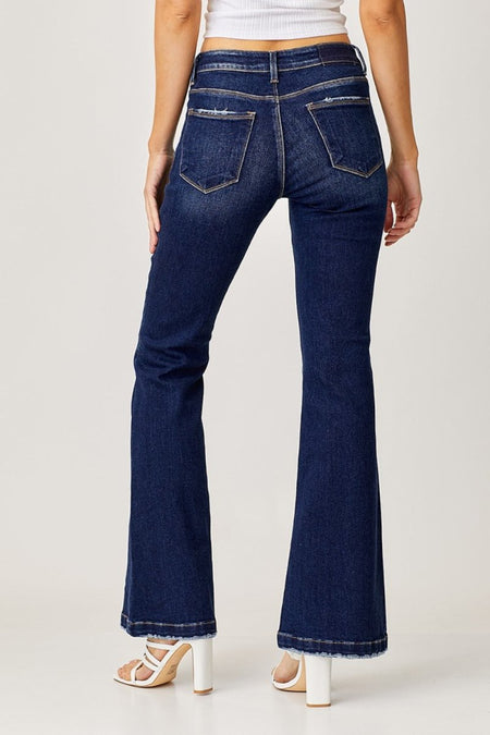 RISEN Full Size Low Rise Flare Jeans - S. M. & Co.