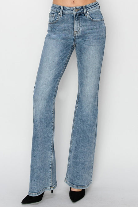 RISEN Full Size Mid Rise Bootcut Jeans - S. M. & Co.