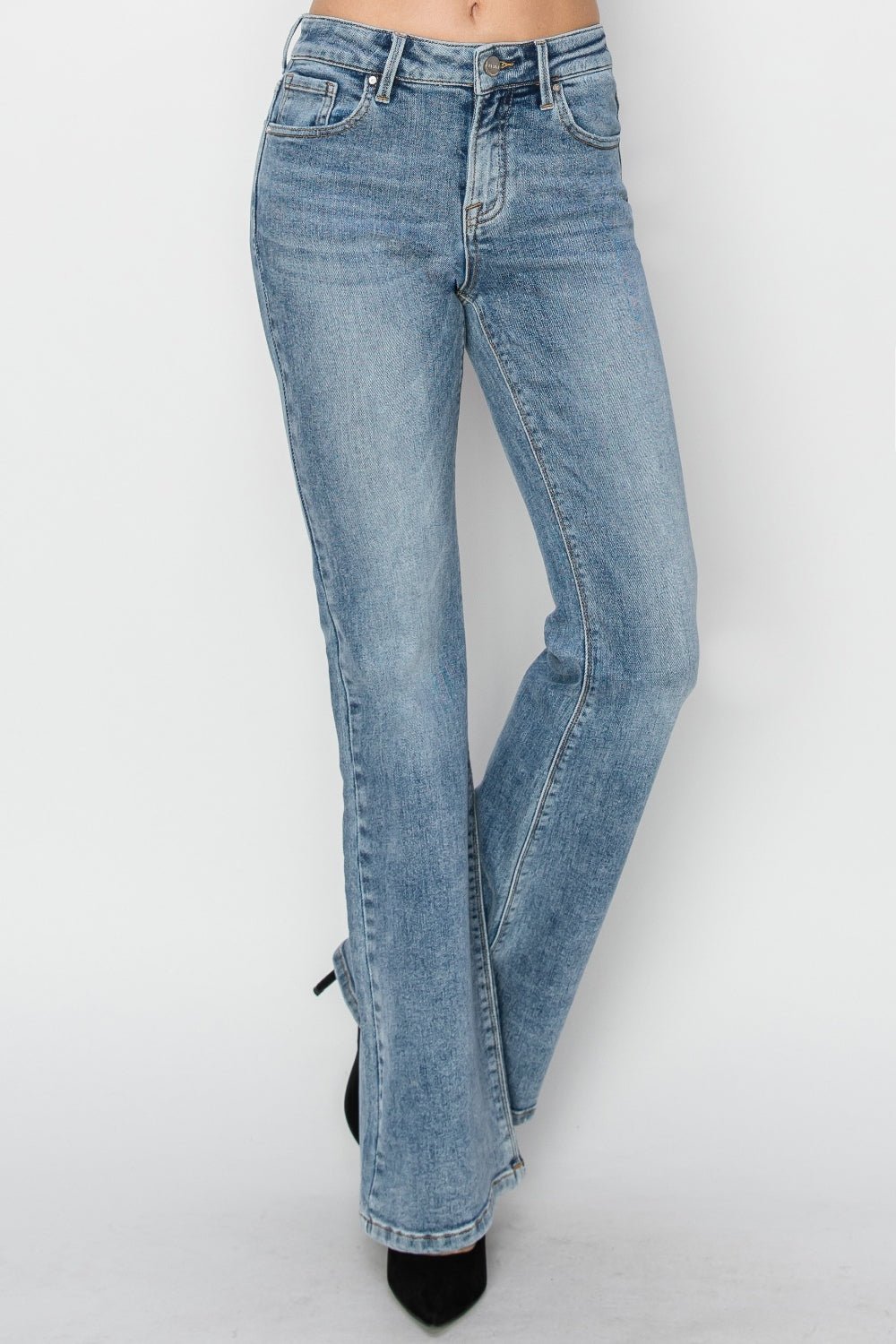 RISEN Full Size Mid Rise Bootcut Jeans - S. M. & Co.