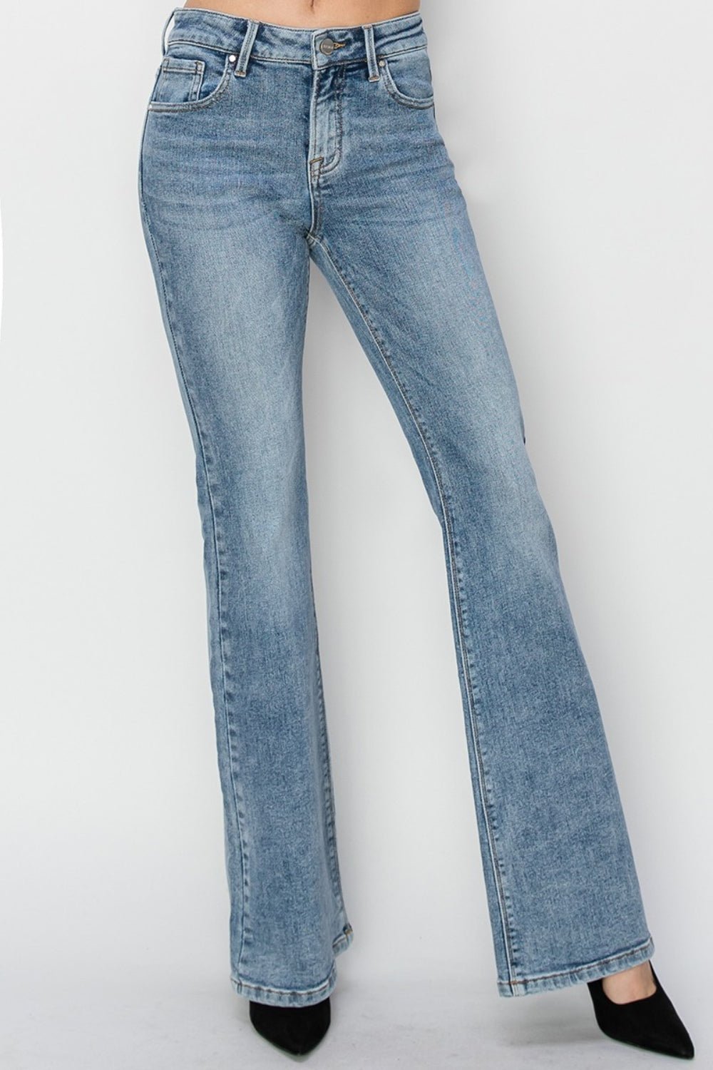 RISEN Full Size Mid Rise Bootcut Jeans - S. M. & Co.