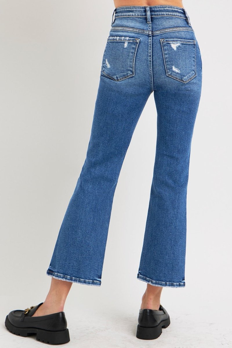 RISEN Full Size Tummy Control High Rise Crop Bootcut Jeans - S. M. & Co.