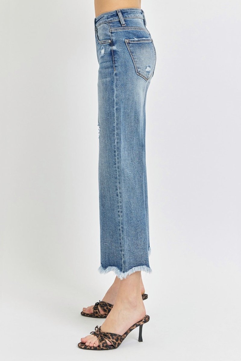 Risen High Rise Cropped Flare Jeans - S. M. & Co.