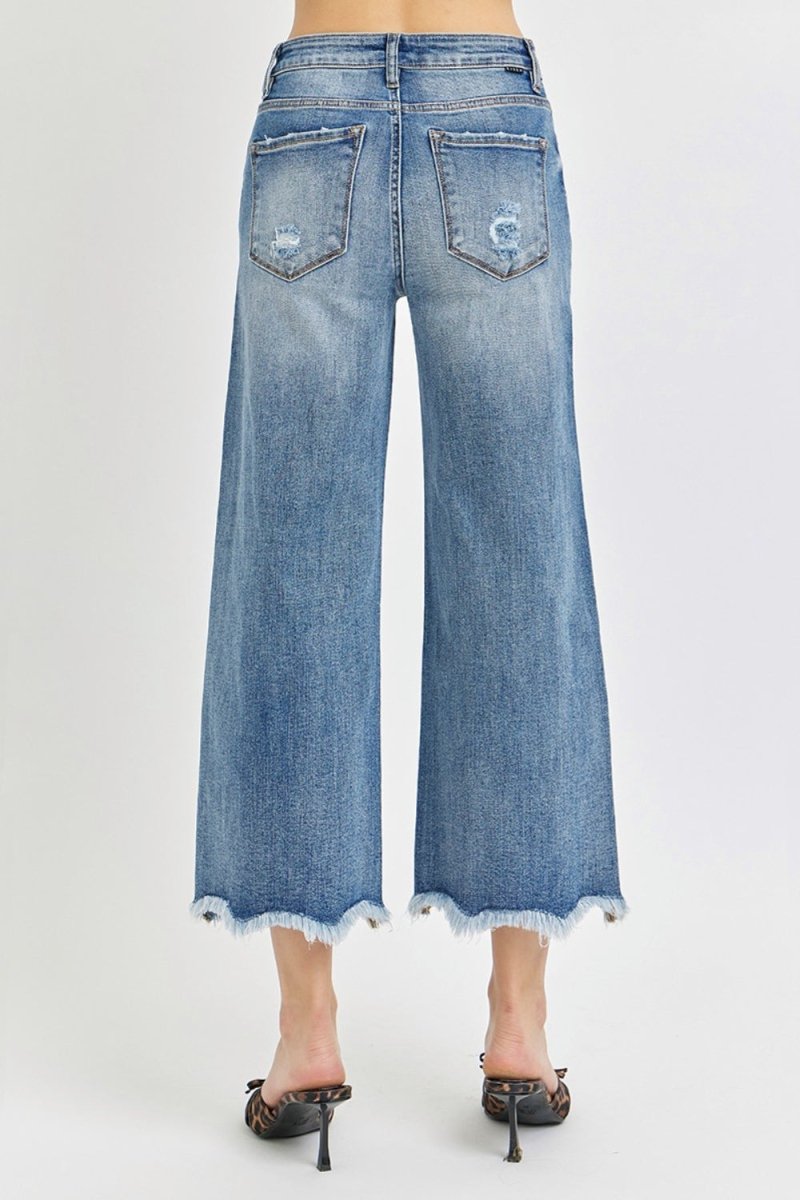 Risen High Rise Cropped Flare Jeans - S. M. & Co.