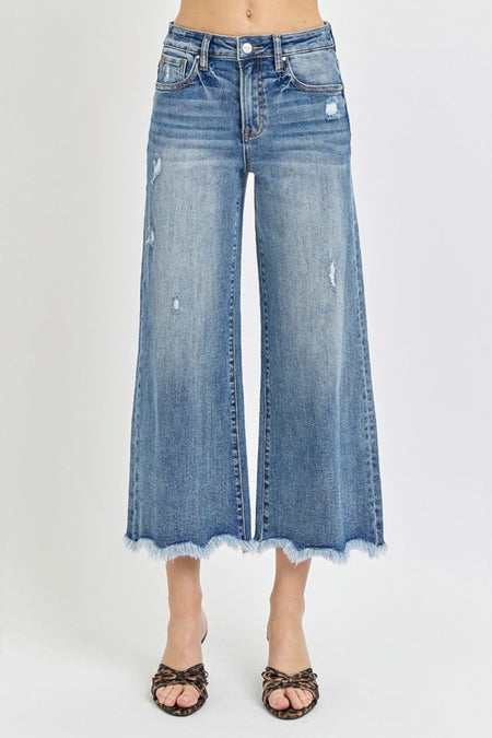 Risen High Rise Cropped Flare Jeans - S. M. & Co.