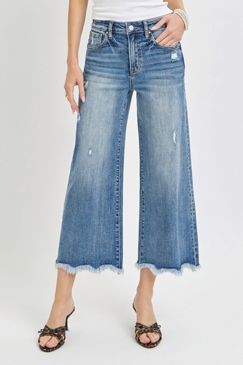 Risen High Rise Cropped Flare Jeans - S. M. & Co.