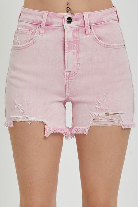 RISEN High Rise Distressed Denim Shorts - AnAs Market