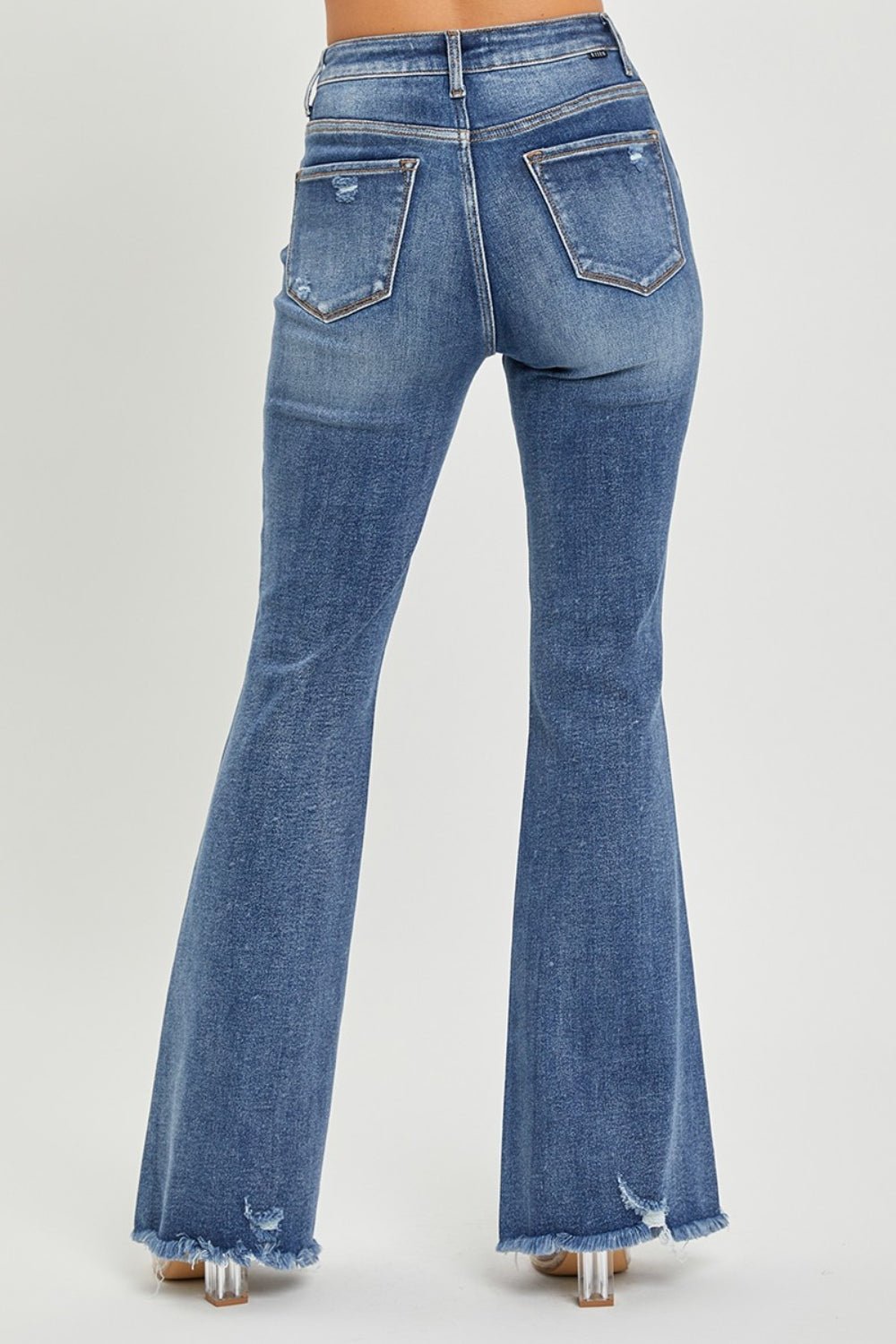 RISEN High Waist Distressed Fare Jeans - S. M. & Co.