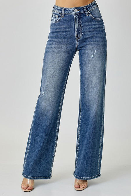 RISEN High Waist Jeans with Pockets - S. M. & Co.