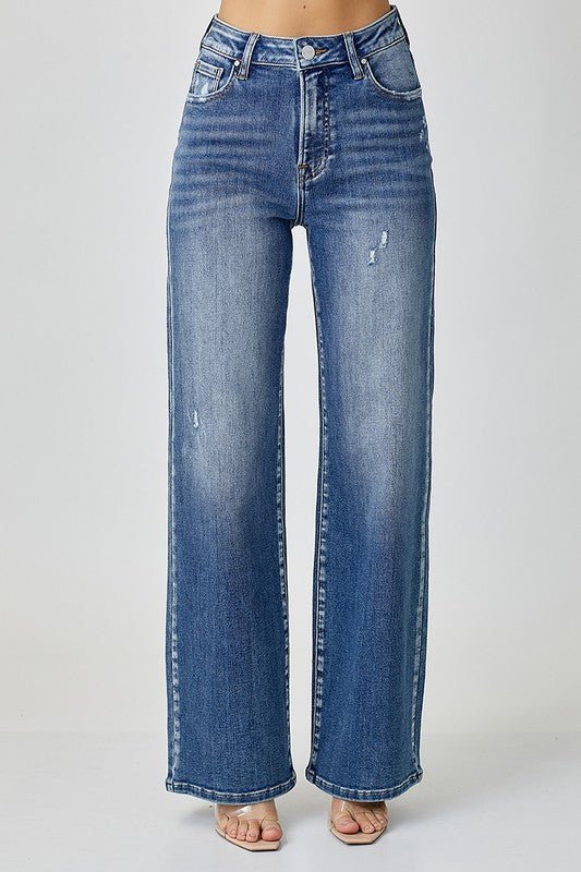 RISEN High Waist Jeans with Pockets - S. M. & Co.