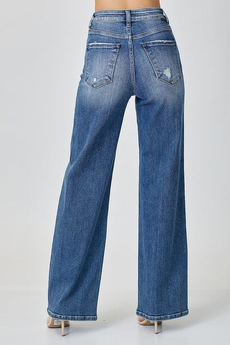 RISEN High Waist Jeans with Pockets - S. M. & Co.