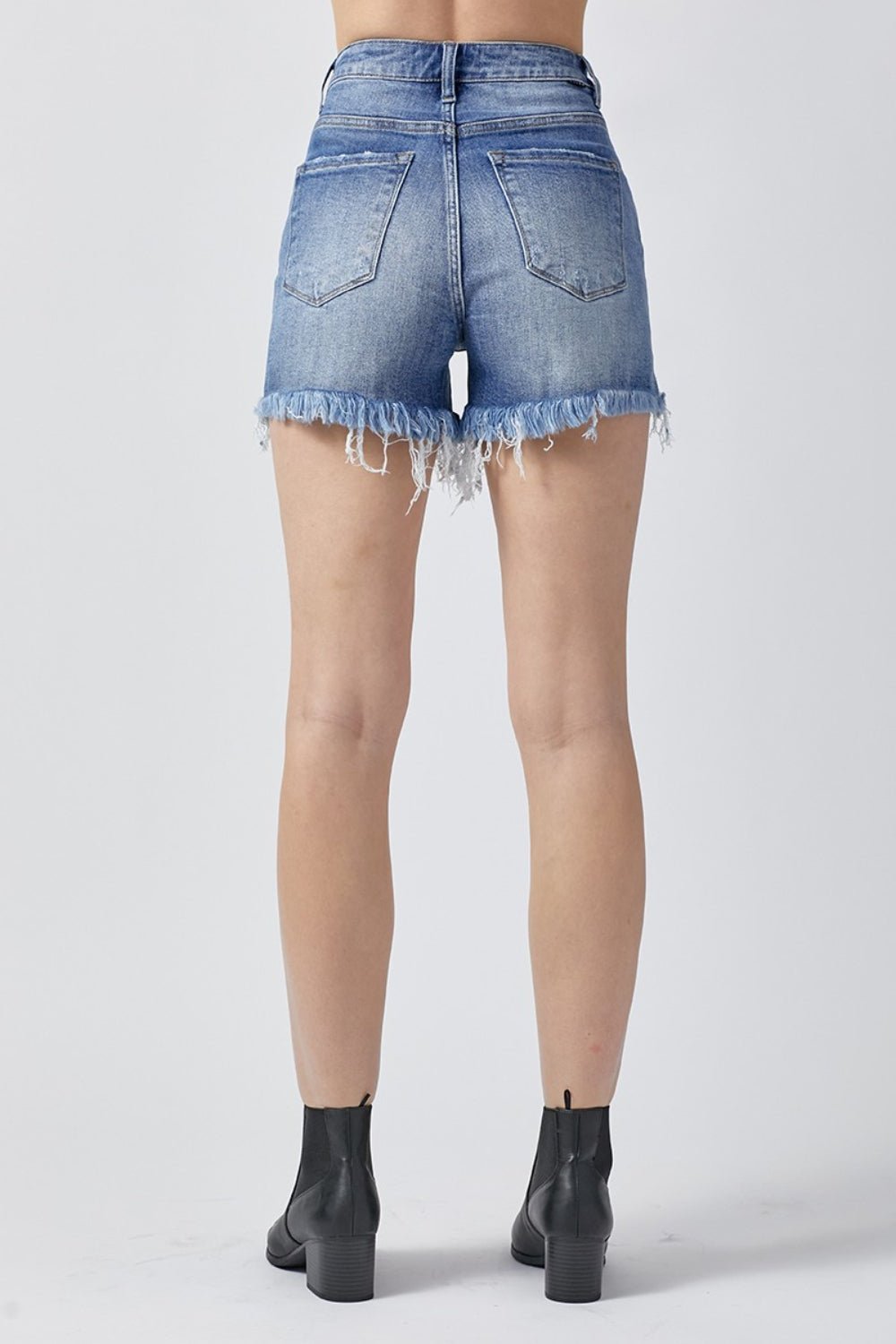 RISEN Raw Hem Asymmetrical Waist Denim Shorts - AnAs Market