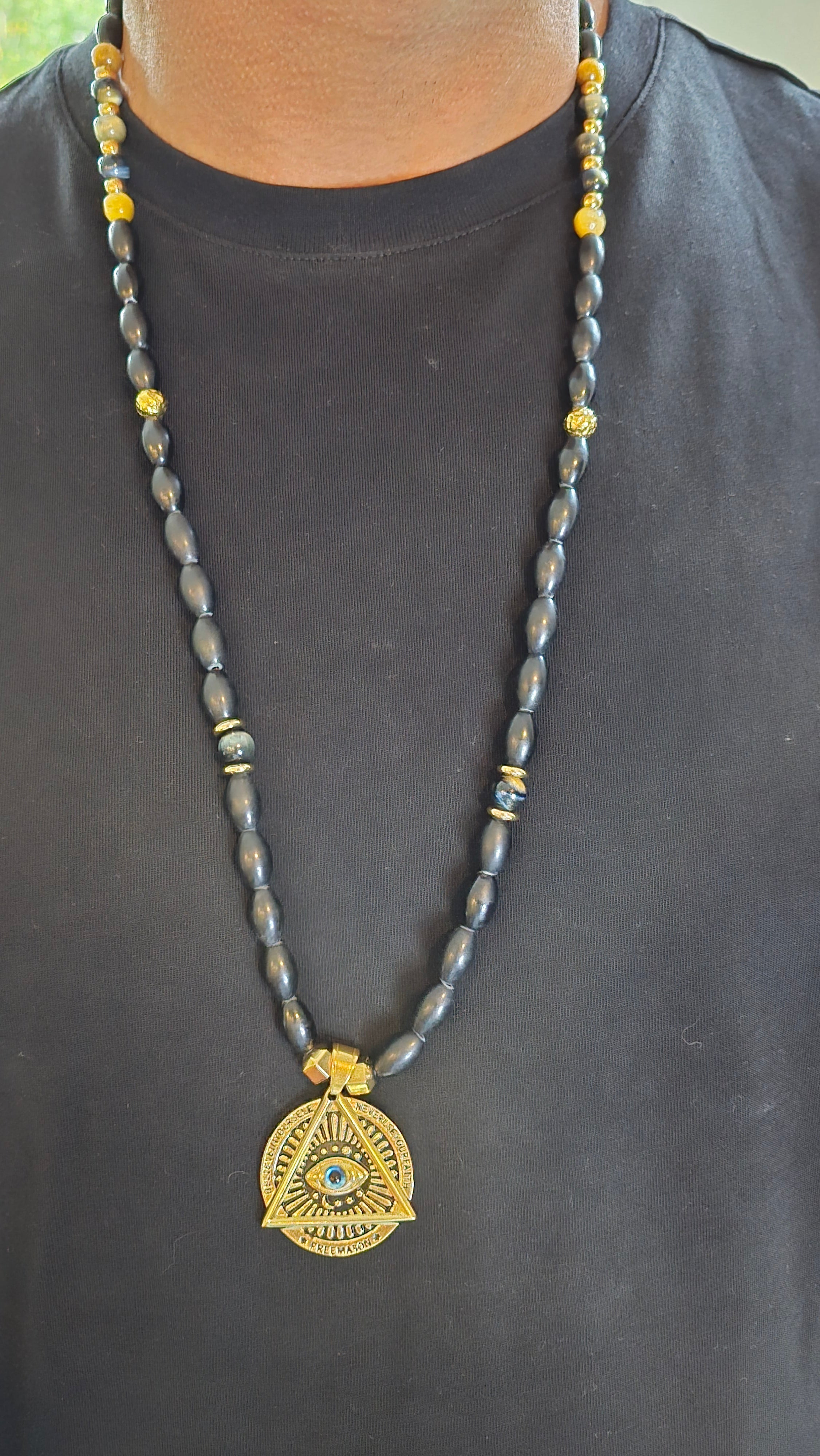 Men's Beaded Freemason Necklace
