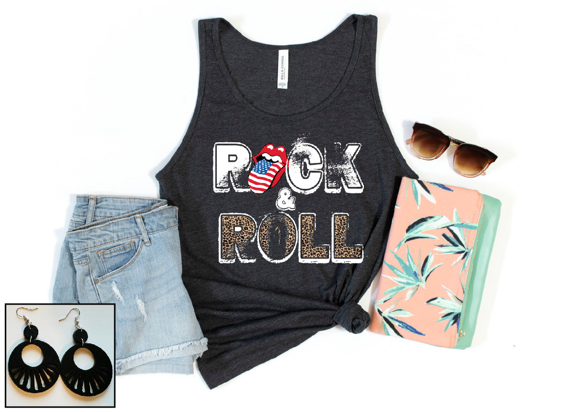 Rock & Roll Lips- Tank - S. M. & Co.