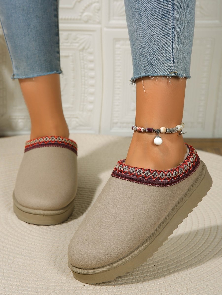 Round Toe Platform Slippers - S. M. & Co.