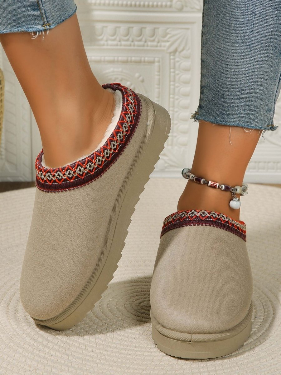 Round Toe Platform Slippers - S. M. & Co.